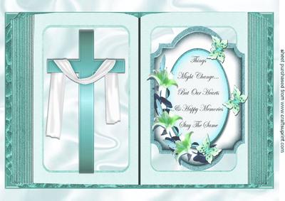 Turq Cross with Shawl and Sentiment Open A4 Book