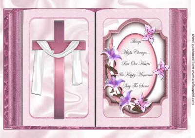 Rose Cross with Shawl and Sentiment Open A4 Book
