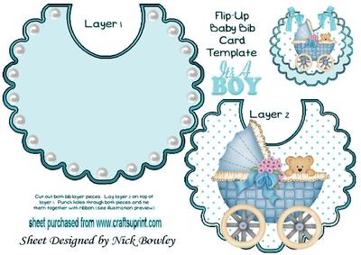 Peek a Boo Teddy with Baby Boys Pram Blue Polkadot Bib