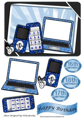 Boys Blue Gadgets & Things, Mobile, Laptop, Mp3 Player