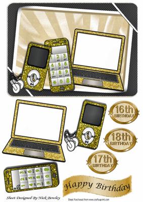 Boys Gold Gadgets & Things, Mobile, Laptop, Mp3 Player