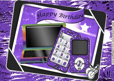 Girls Purple Gadgets & Mobile, Laptop, Mp3 Player A4