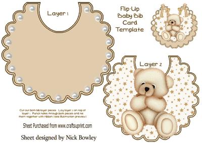 Gorgeous Little Beige Bear on Star Bib