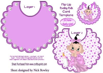 Cute Little Baby Girl with Her Blanket on Pink Star Bib Bib