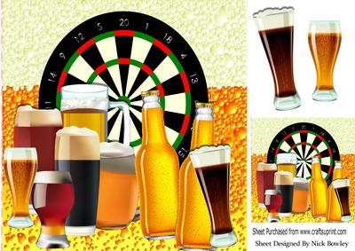 Dartboard and Beers, Night Out with the Lads 8x8