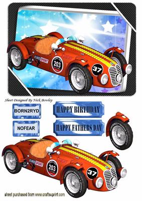 Born2ryd Red Racing Sports Car