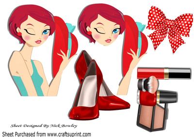 Pretty Lady with Her Lippy and Red Hat A4