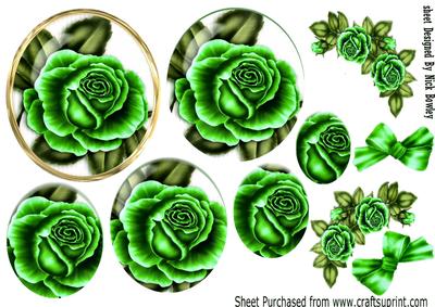 Pretty Green Rose with Roses and Bows Pyramids