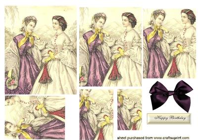 Elegant Ladies in Gowns, Pyramids