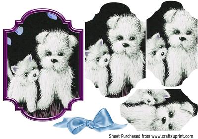 Cute Westies with Bracket Pyramids A4
