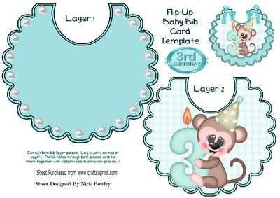Party Monkeys 3rd Birthday on a Bib