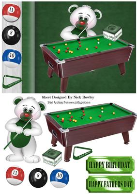 Rack Em Up! Little Bear with Snooker Table