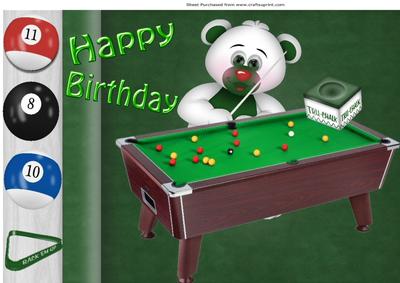 Rack Em Up! Little Bear with Snooker Table A4