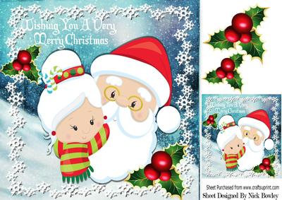 Lovely Santa with Mrs Claus, 8x8