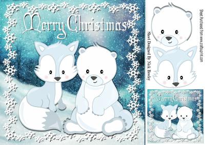 Cute Frosty Friends in the Snow 8x8