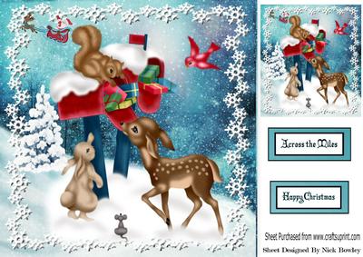 Santa Has Left Pressies, Cute Little Deer & Friends 8x8
