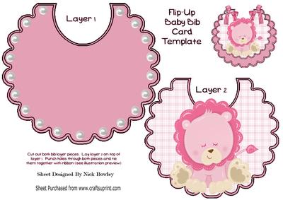 Sleepy Little Lion on a Pink Bib
