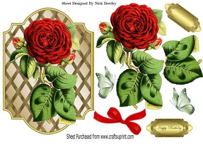 Pretty Red Roses on a Lattice Frame with Bow