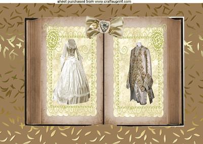 Vintage Wedding Open Book A4 Topper
