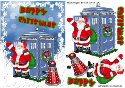 Santa Who! with His Tardis, Presents & Dalek