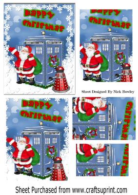 Santa Who! with His Tardis, Presents & Dalek Pyramids