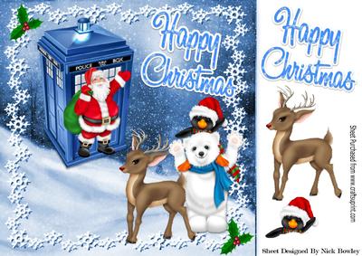 Santa Who! with His Presents and Frosty Friends 8x8