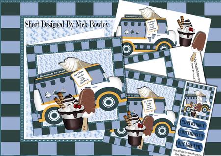 Here's Mr Whippy Wih Ice Cream in Blue Van 8x8 Mini Kit
