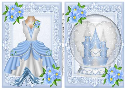 Pretty Blue Princess Dress and Castle in Star Globe