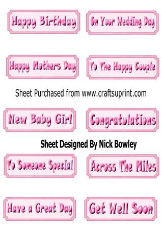 Bubble Effect Sentiment Word Pink Tags