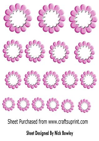 Pretty Pink Flower Emb in Various Sizes