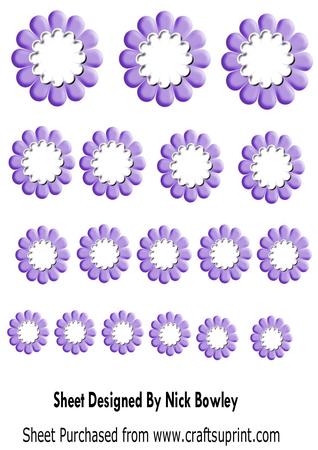 Pretty Purple Flower Emb in Various Sizes