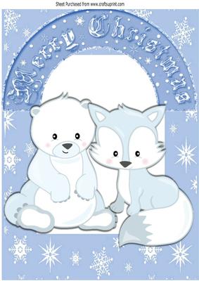 Little Foxy and Polar Bear Ice Friends in the Snow A4