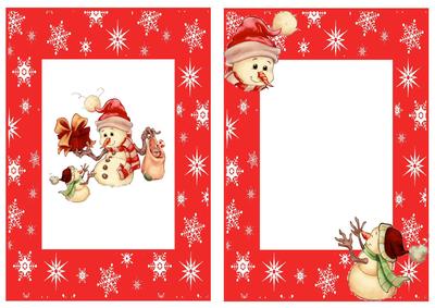 Snowman in the Snow with Presents and Holly A5 Insert