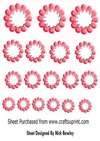 Pretty Red Flower Emb in Various Sizes