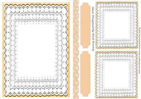 Peach Lace A5 Frame, Toppers, Tags, and Border