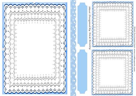 Blue Lace A5 Frame, Toppers, Tags, and Border