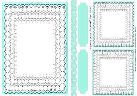 Turq Lace A5 Frame, Toppers, Tags, and Border