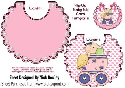 Baby Girl in a Stroller on a Bib with Bows