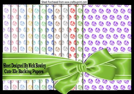A4 Background Paper of Cute Elephants Paper Kit