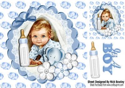 Peek a Boo! I Can See You, Baby Boy with Ele 8x8