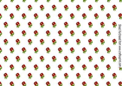Red Sunflowers A4 Backing Paper (landscape)