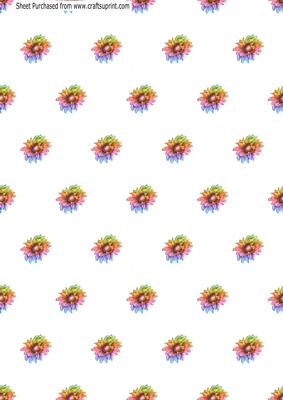 Rainbow Sunflower Flower Heads Backing Paper