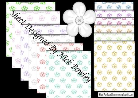 Lovely Pastel Colours Small Petal Flowers Paper Kit