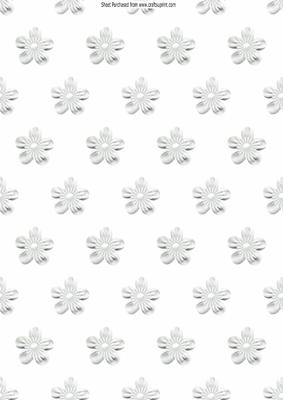 Babys White Fabric Flowers Backing Paper