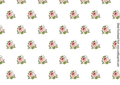 Pink and White Roses A4 Backing Paper Landscape