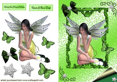 Pretty Little Faerie in Green Frame