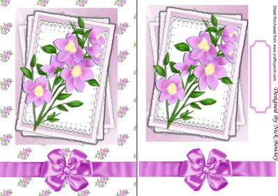 Pretty Pink Floral Arrangement on Lace Stacker