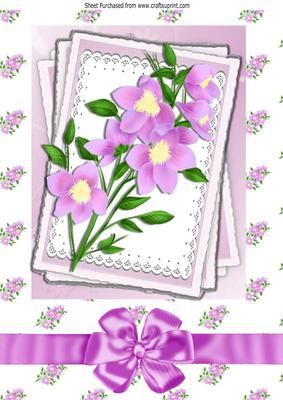 Pretty Pink Floral Arrangement on Lace Stacker A4
