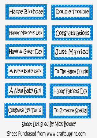 Lots of Lovely Sentiments on Blue Polkadot Tags