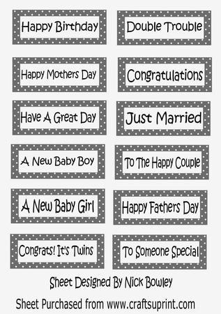 Lots of Lovely Sentiments on Silver Polkadot Tags